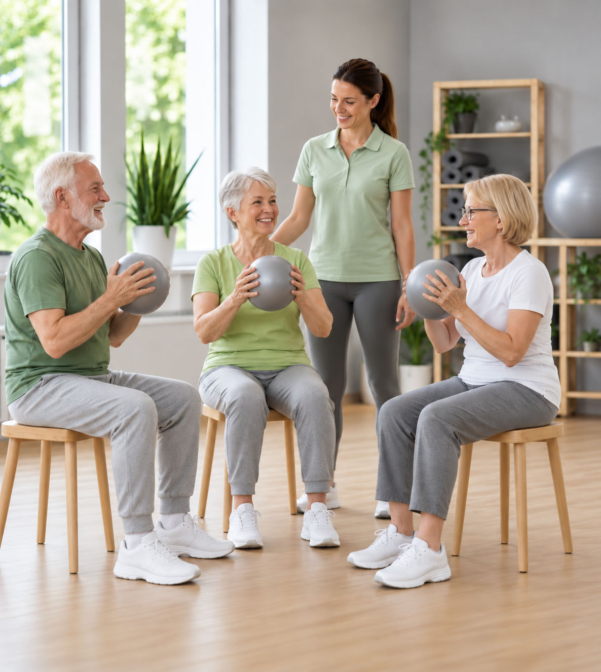 Funktionstraining mit Ball im Sitzen